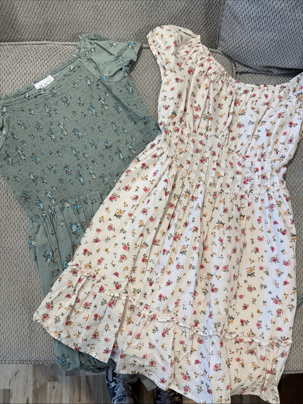 Girls Place Cream Floral Smocked Sundress bundle